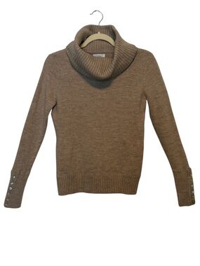 Tweeds Beige 100% Merino Wool Turtleneck Sweater Size Medium Classic
